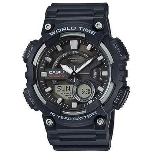 Image of sort resin med stål Classic quartz multifunktion 5479) Herre ur fra Casio